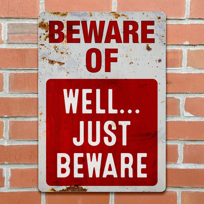 Beware Of Well Just Beware Sign