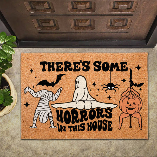 There's Some Horrors In This House Featuring Ghost, Mummy, Pumpkin, Bat