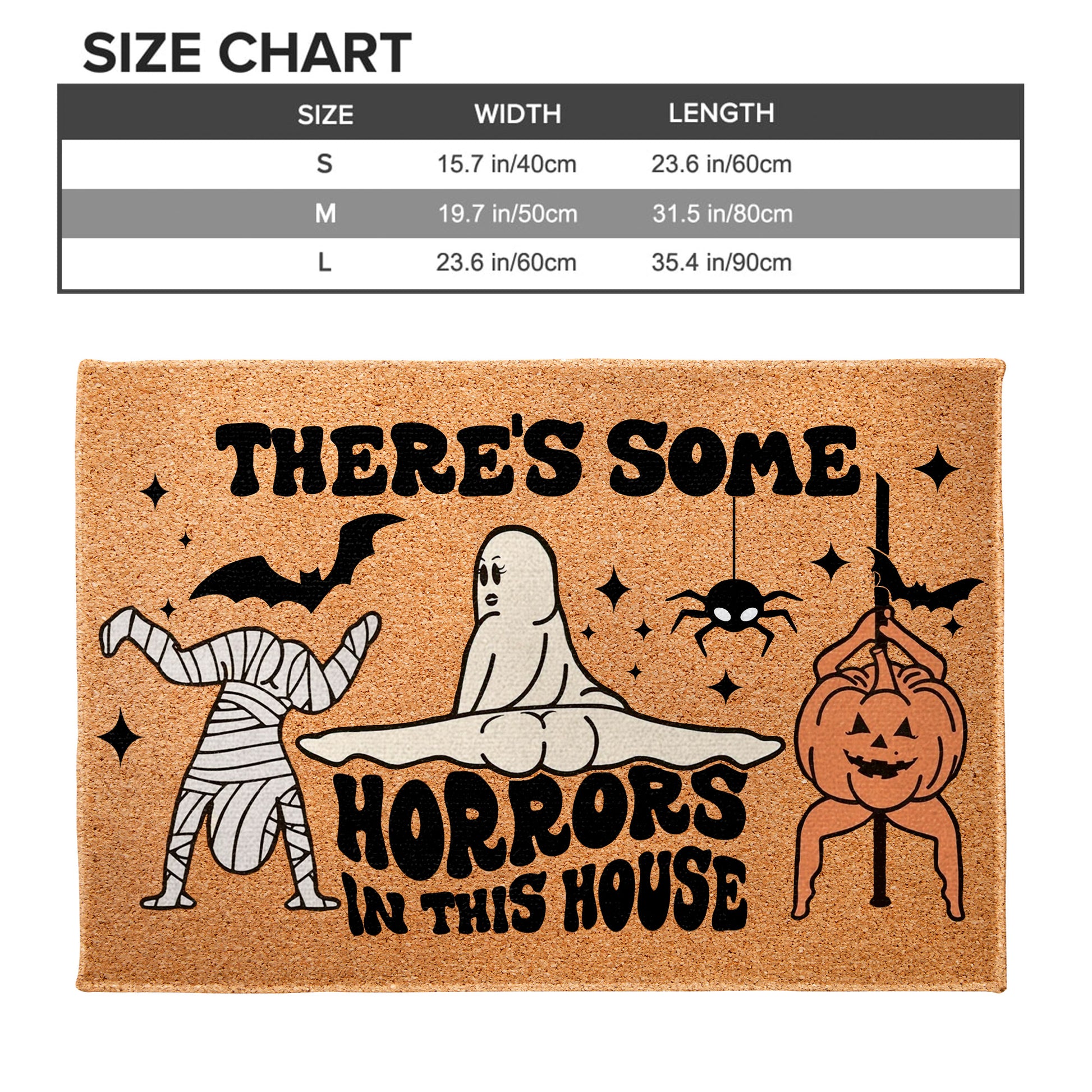 There's Some Horrors In This House Featuring Ghost, Mummy, Pumpkin, Bat