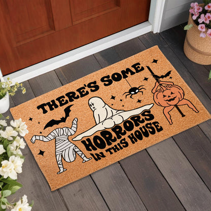 There's Some Horrors In This House Featuring Ghost, Mummy, Pumpkin, Bat