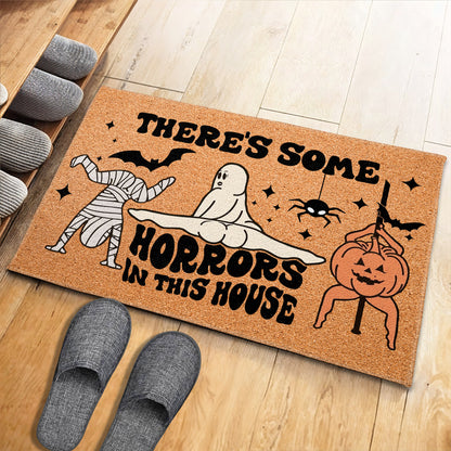 There's Some Horrors In This House Featuring Ghost, Mummy, Pumpkin, Bat