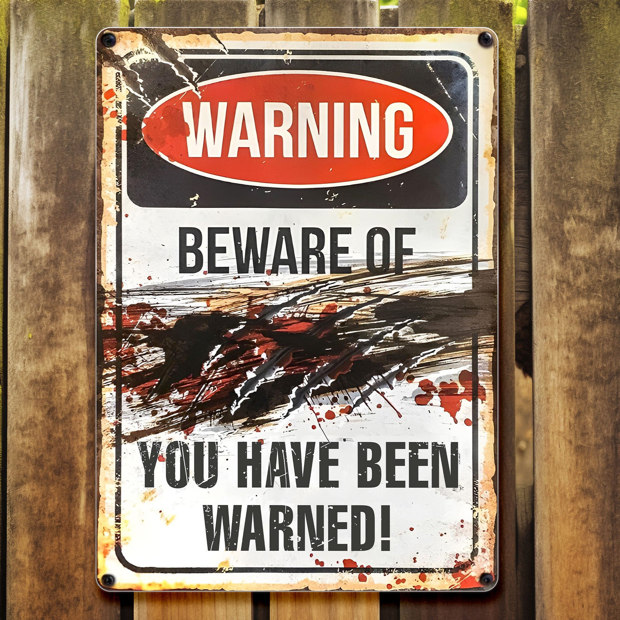 Warning Beware Of You Have Been Warned Sign, Personalized Metal Sign ...