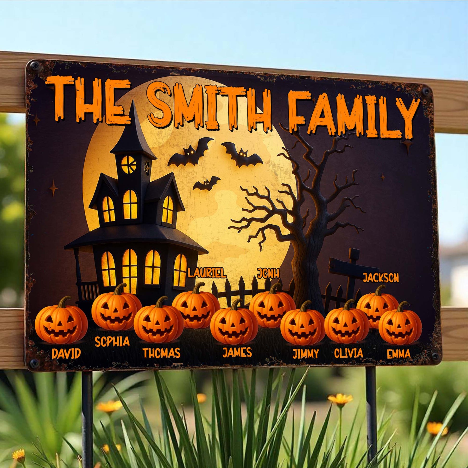 Celebrate Halloween With A Personalized Haunted House And Bats