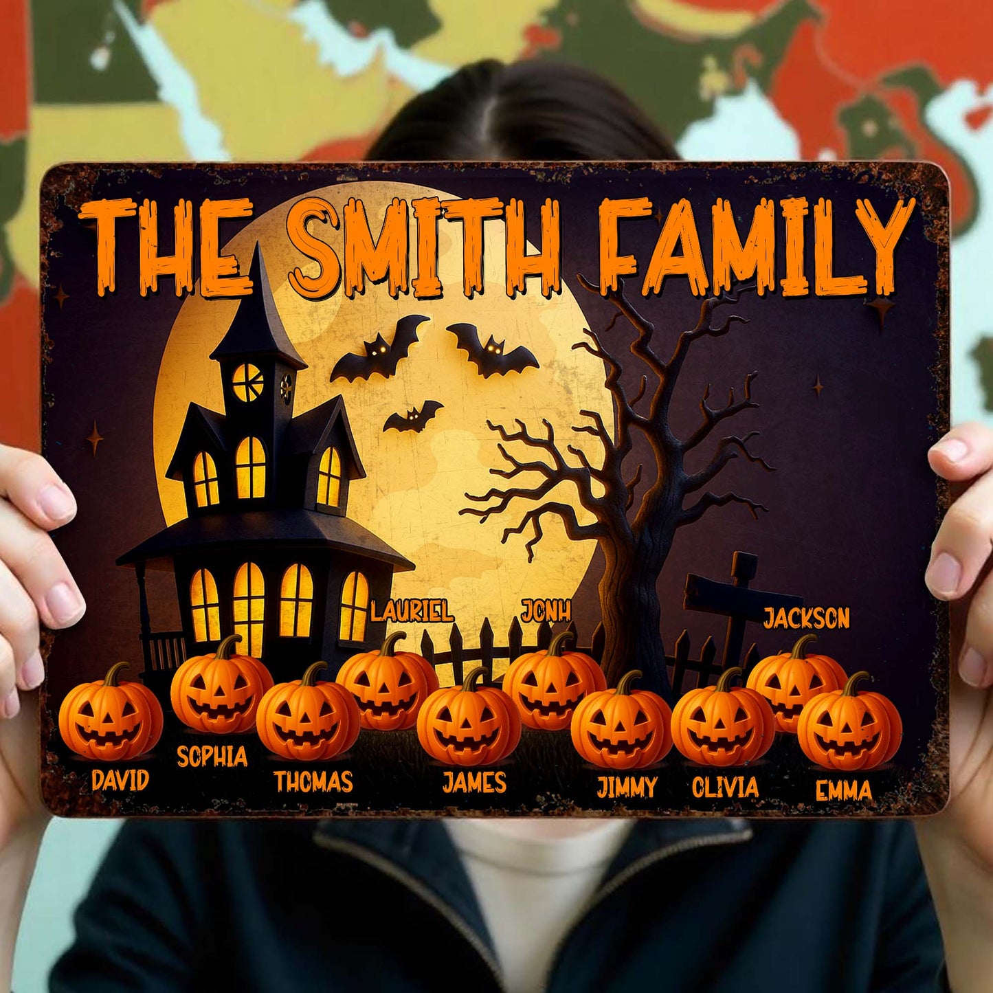 Celebrate Halloween With A Personalized Haunted House And Bats