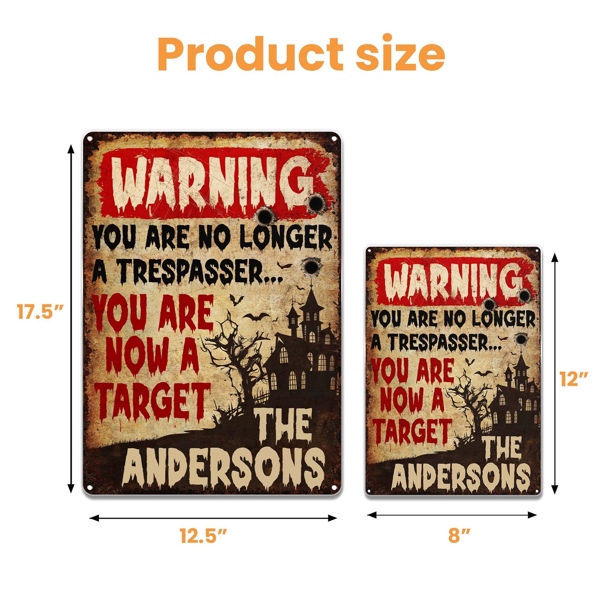 Warning You Are Now A Target With Haunted House Design