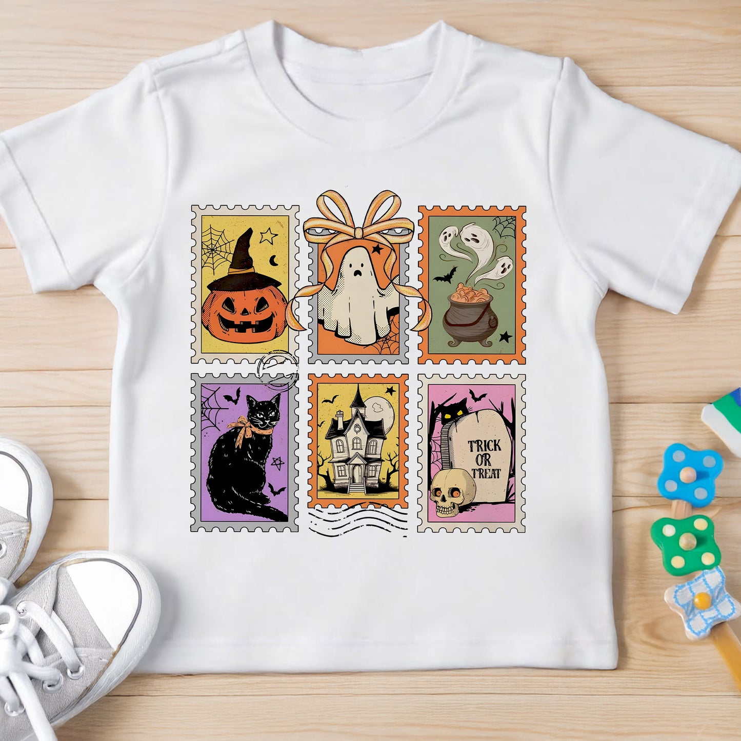 Celebrate Halloween With Ghost, Cat, Pumpkin, Haunted House