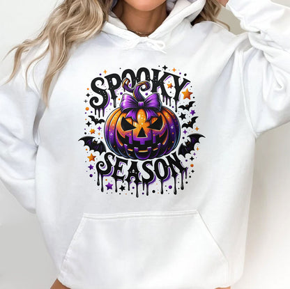 Spooky Season With Pumpkin And Bats