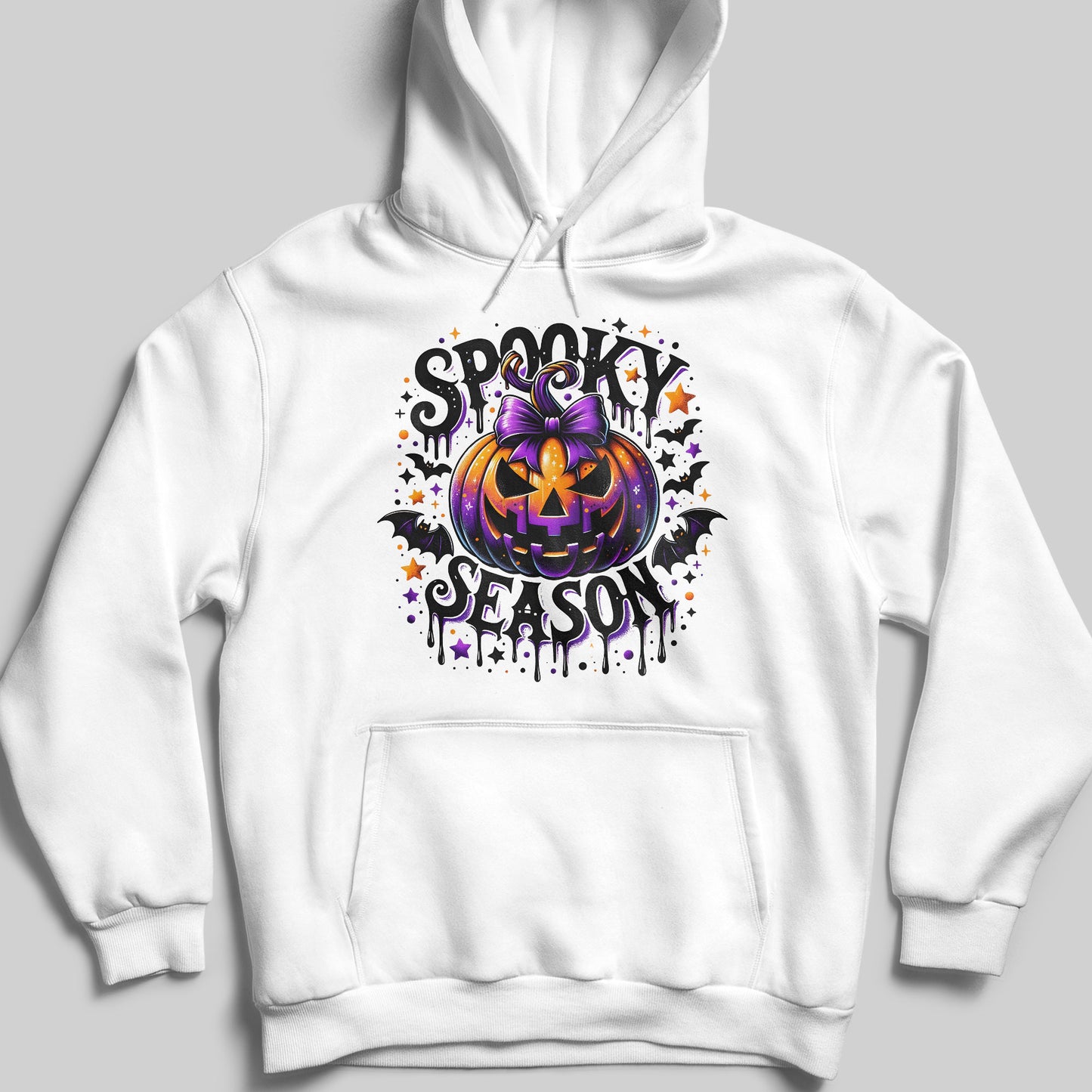 Spooky Season With Pumpkin And Bats