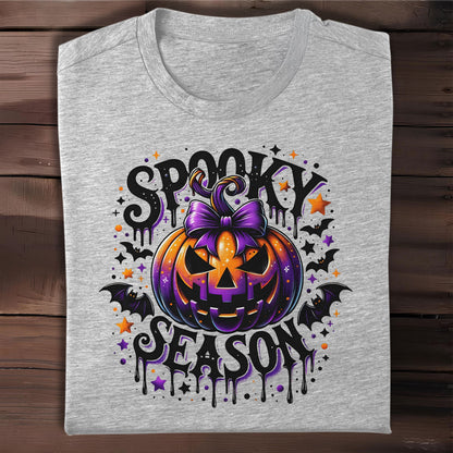 Spooky Season With Pumpkin And Bats