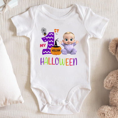 My First Halloween With Baby and Witch Hat