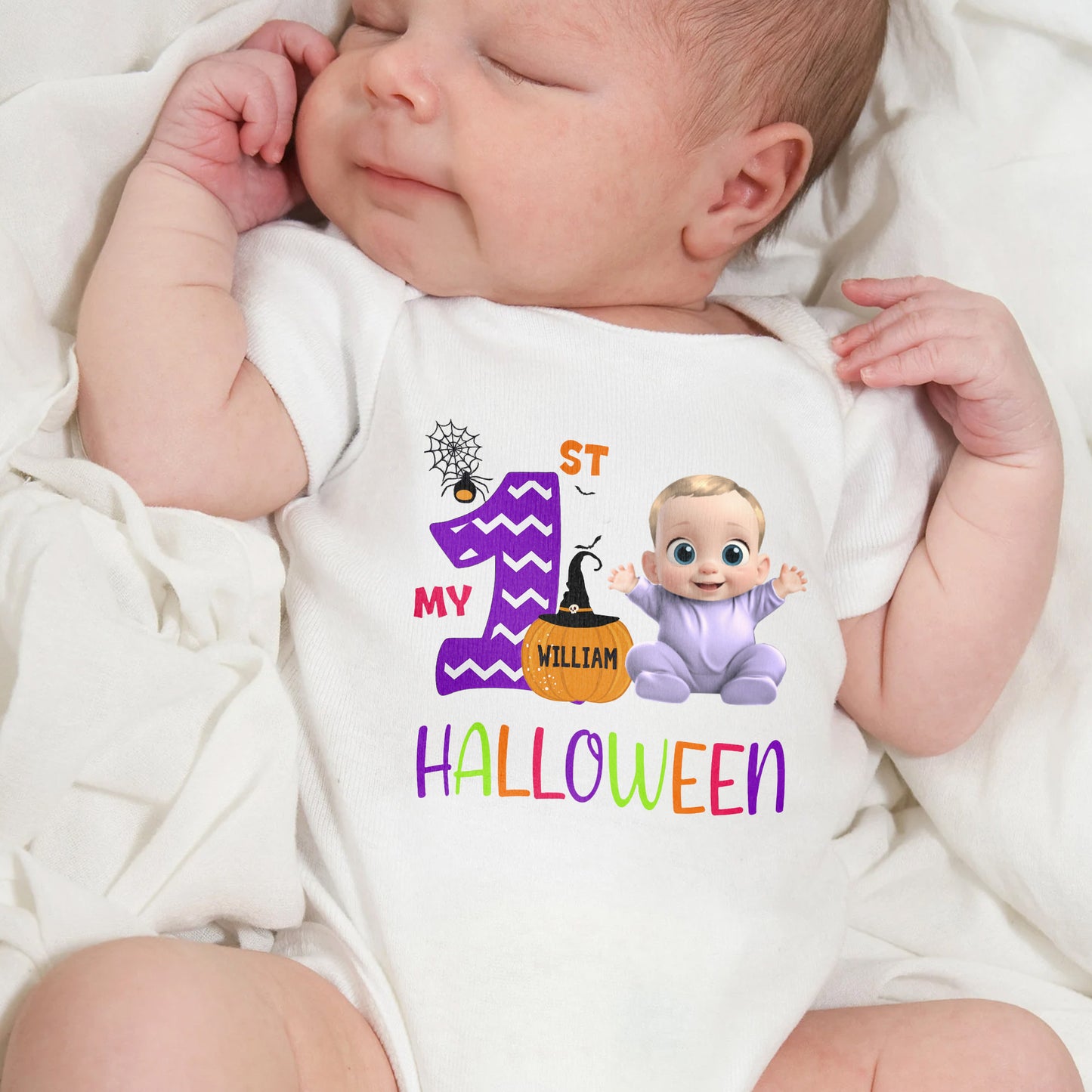 My First Halloween With Baby and Witch Hat