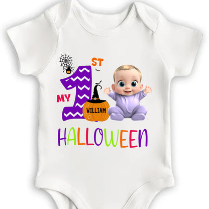 My First Halloween With Baby and Witch Hat