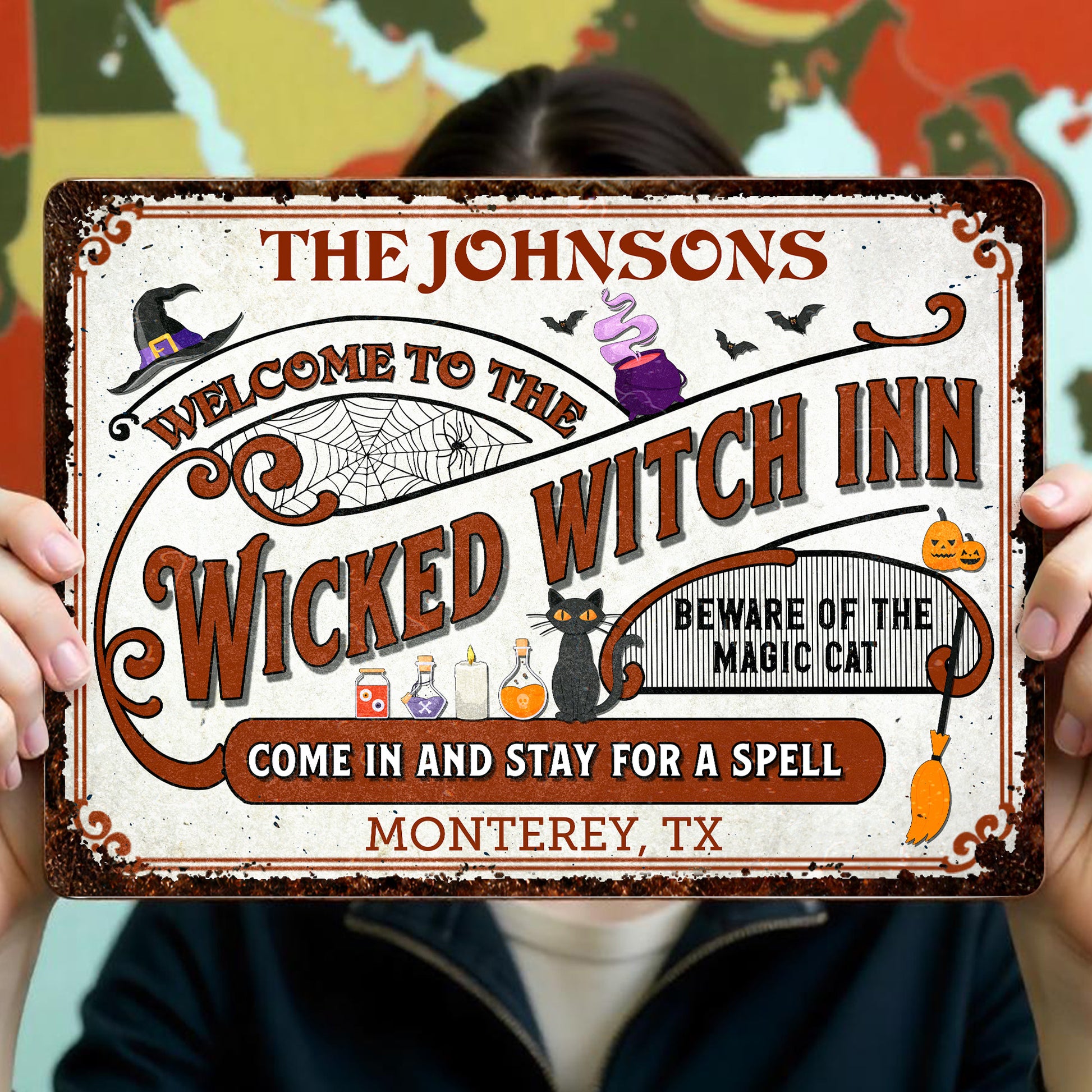 Welcome To The Wicked Witch Inn, Beware Of The Magic Cat