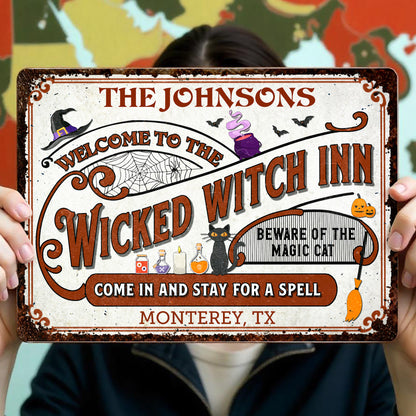 Welcome To The Wicked Witch Inn, Beware Of The Magic Cat