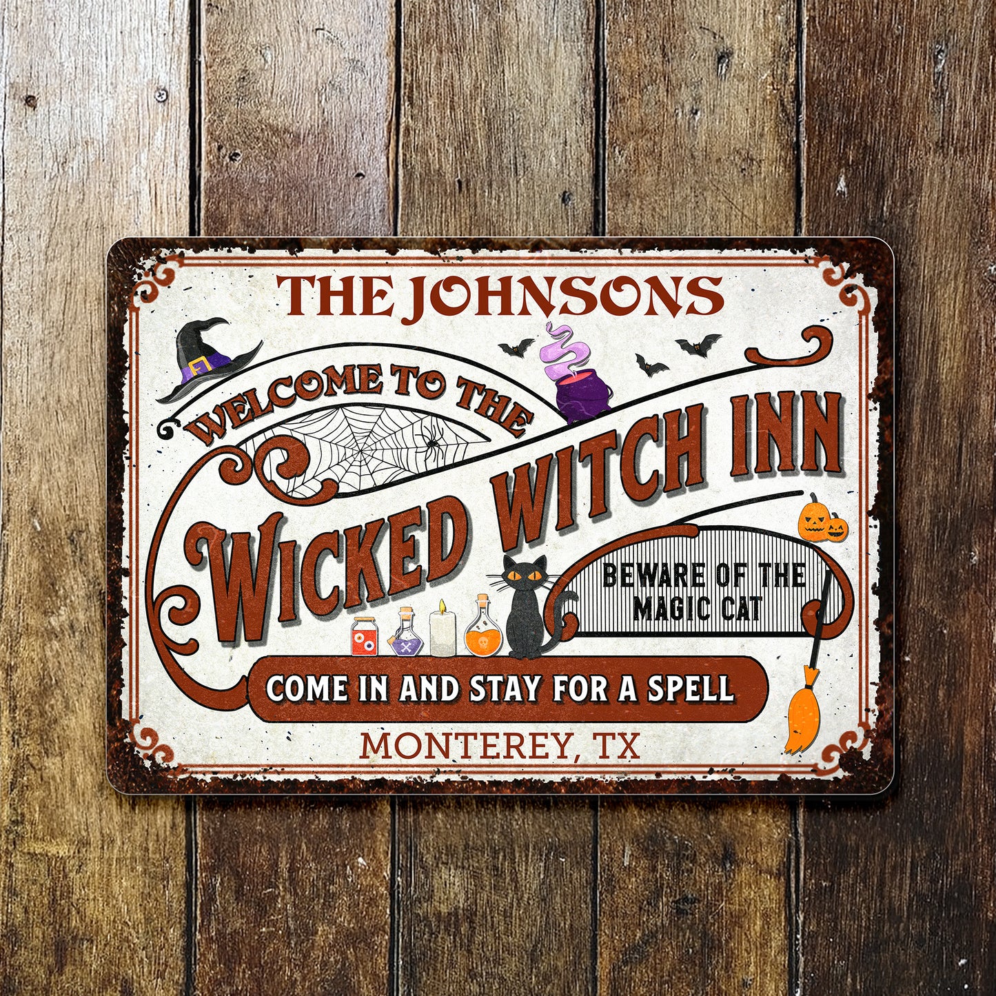 Welcome To The Wicked Witch Inn, Beware Of The Magic Cat