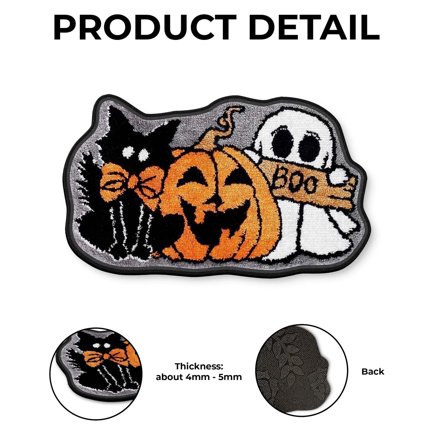 Boo Halloween Cat, Pumpkin And Ghost