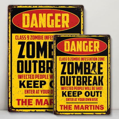 Danger Zombie Outbreak Warning Sign