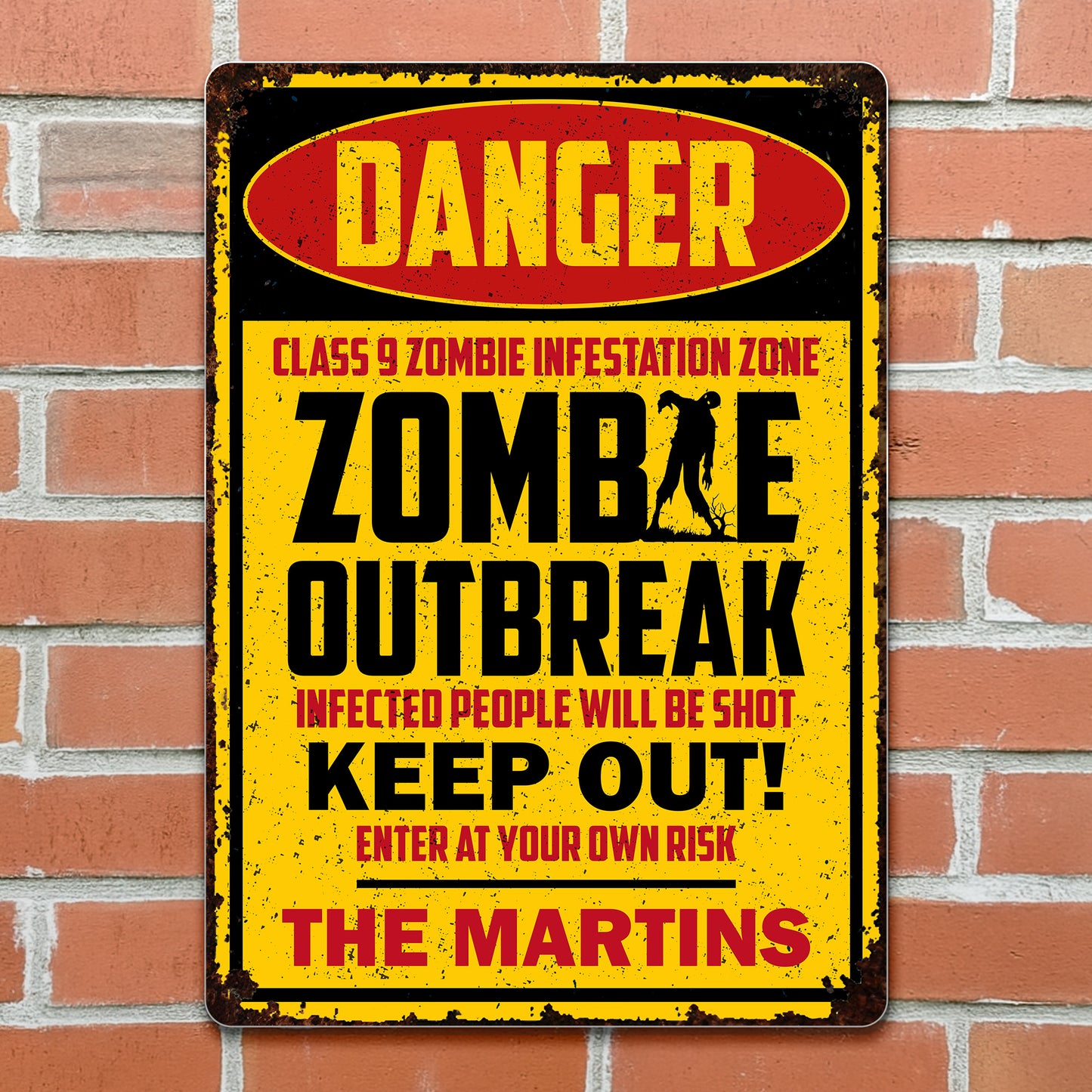 Danger Zombie Outbreak Warning Sign