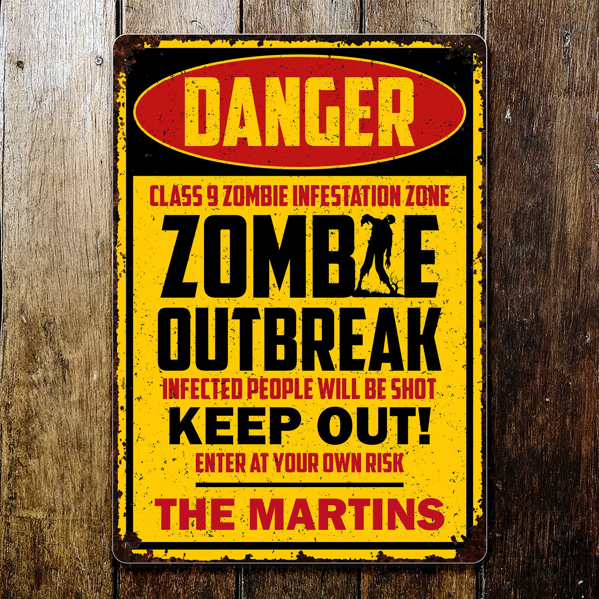 Danger Zombie Outbreak Warning Sign