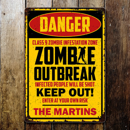 Danger Zombie Outbreak Warning Sign