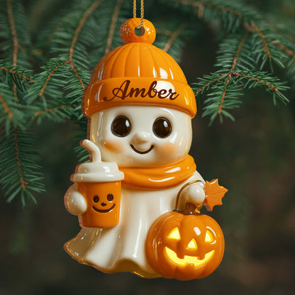 Celebrate Cozy Autumn Vibes Ghost and Pumpkin