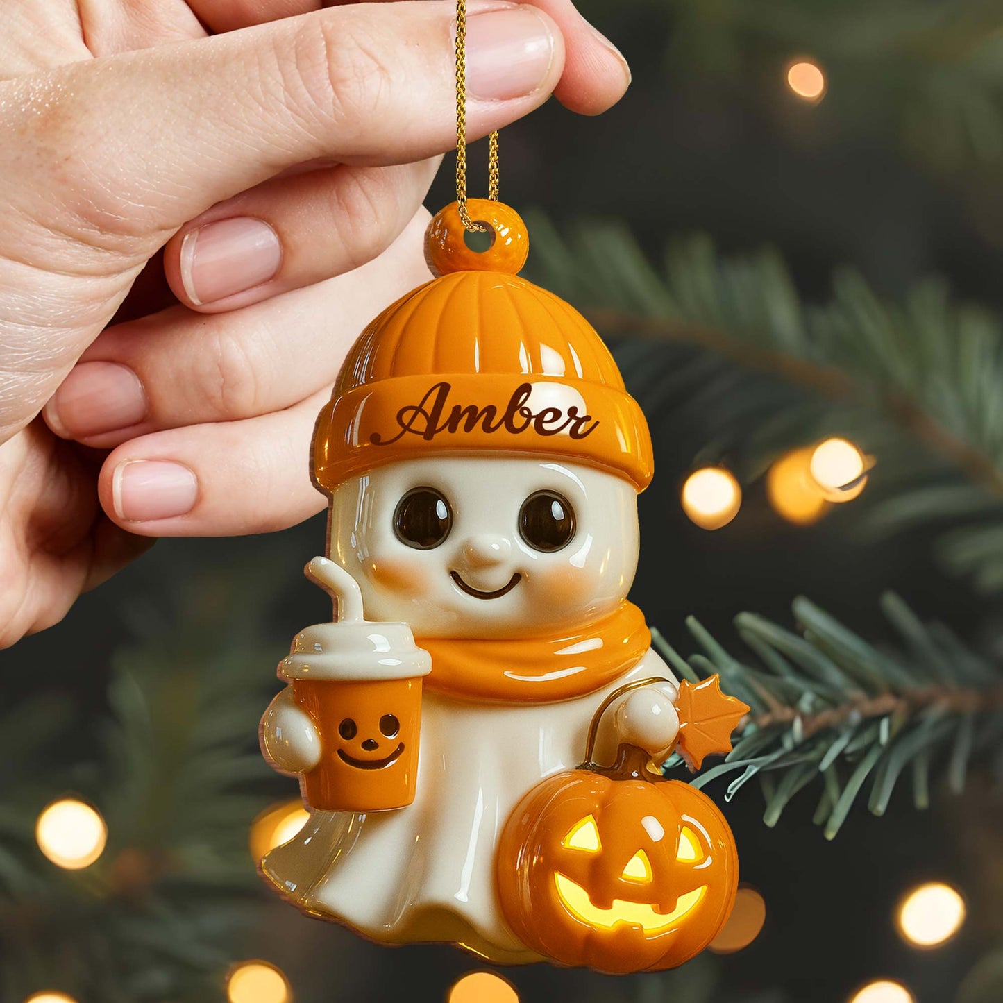 Celebrate Cozy Autumn Vibes Ghost and Pumpkin