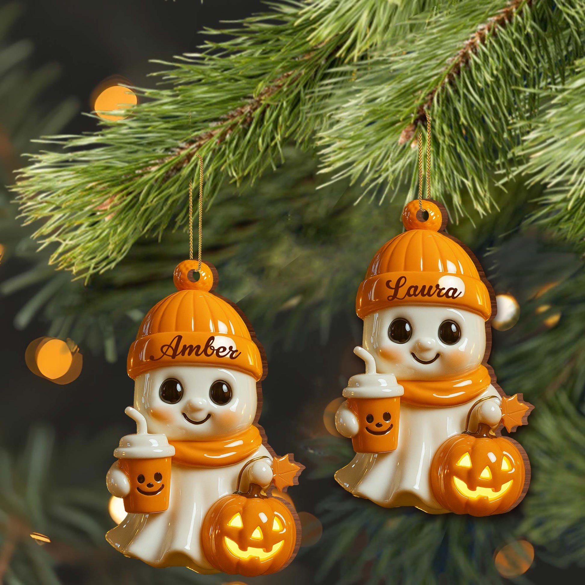 Celebrate Cozy Autumn Vibes Ghost and Pumpkin