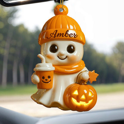 Celebrate Cozy Autumn Vibes Ghost and Pumpkin