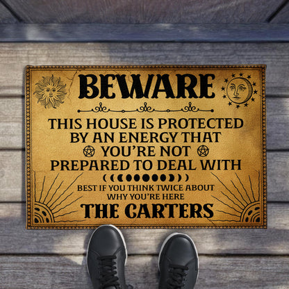 Beware This House Is Protected By An Energy, Sun Moon Stars Design