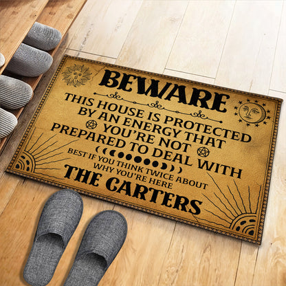 Beware This House Is Protected By An Energy, Sun Moon Stars Design