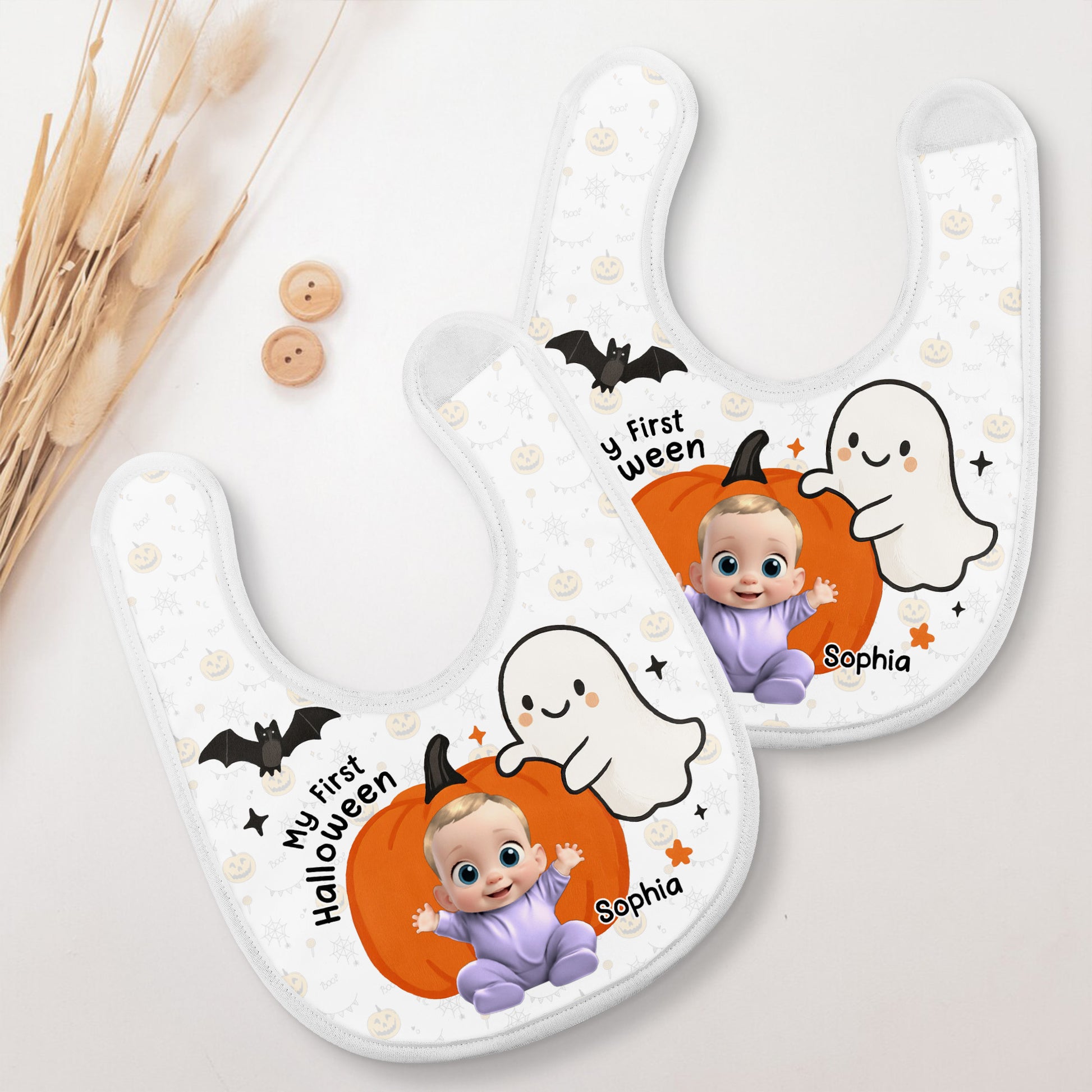 My First Halloween Featuring Ghost And Pumpkin