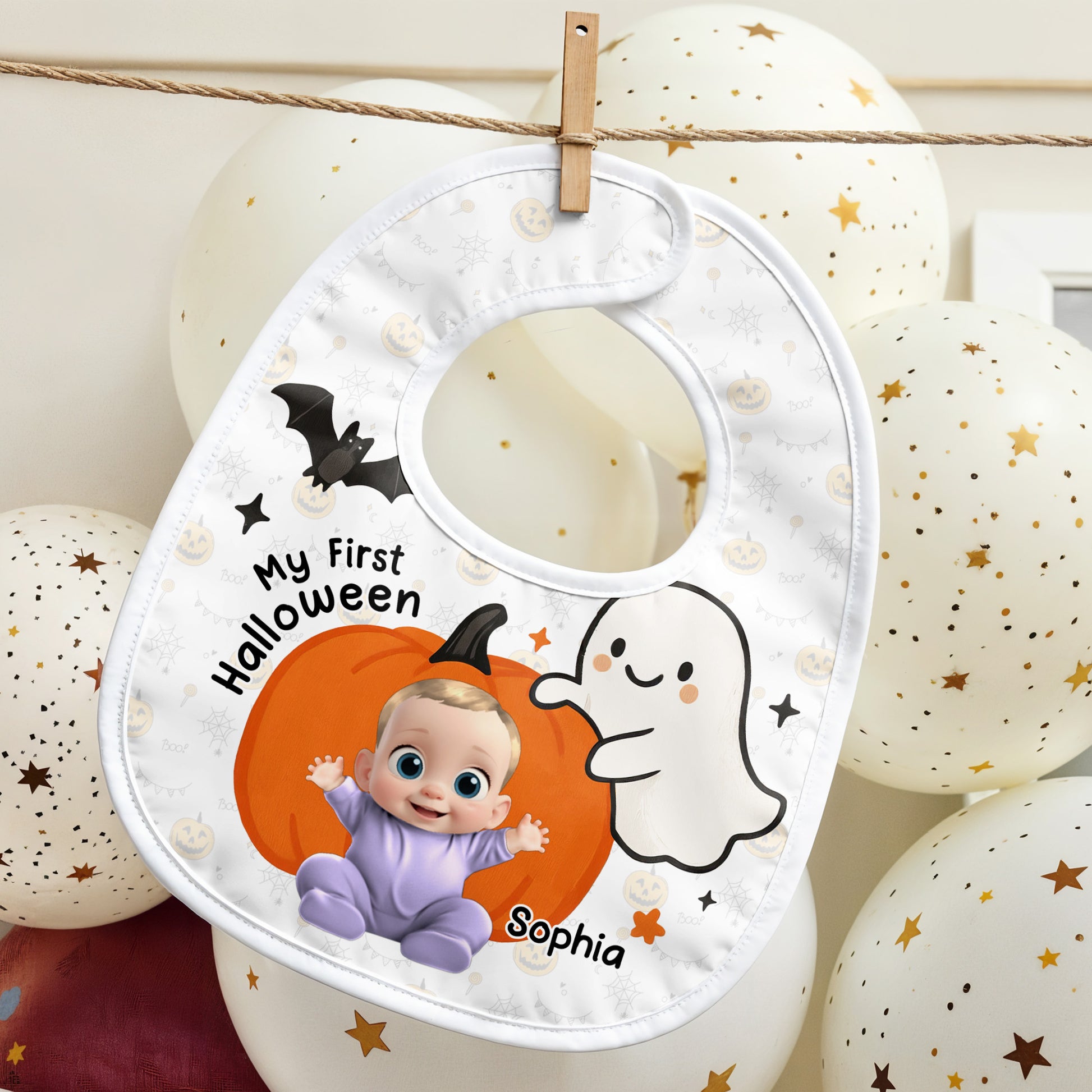 My First Halloween Featuring Ghost And Pumpkin