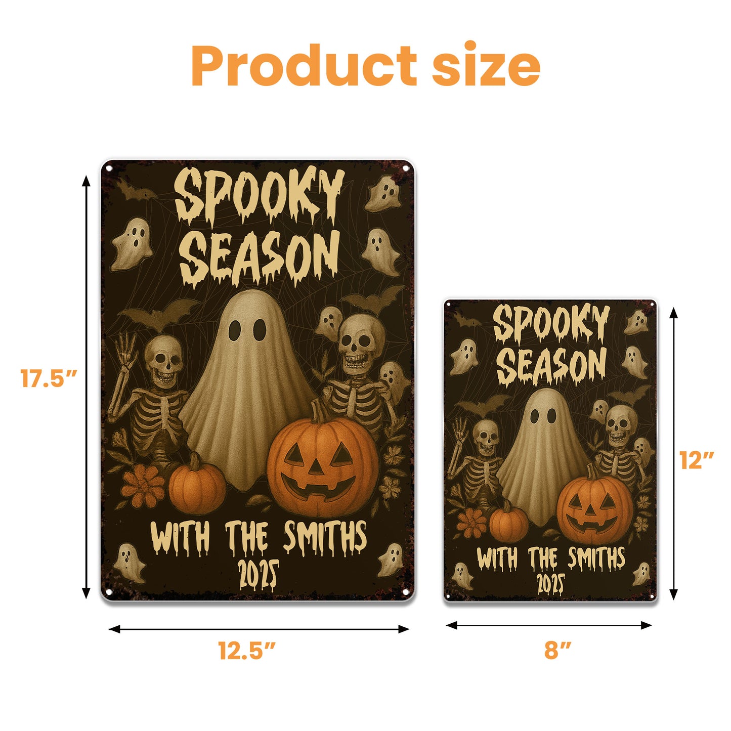 Spooky Season With Ghosts, Skeletons And Pumpkins