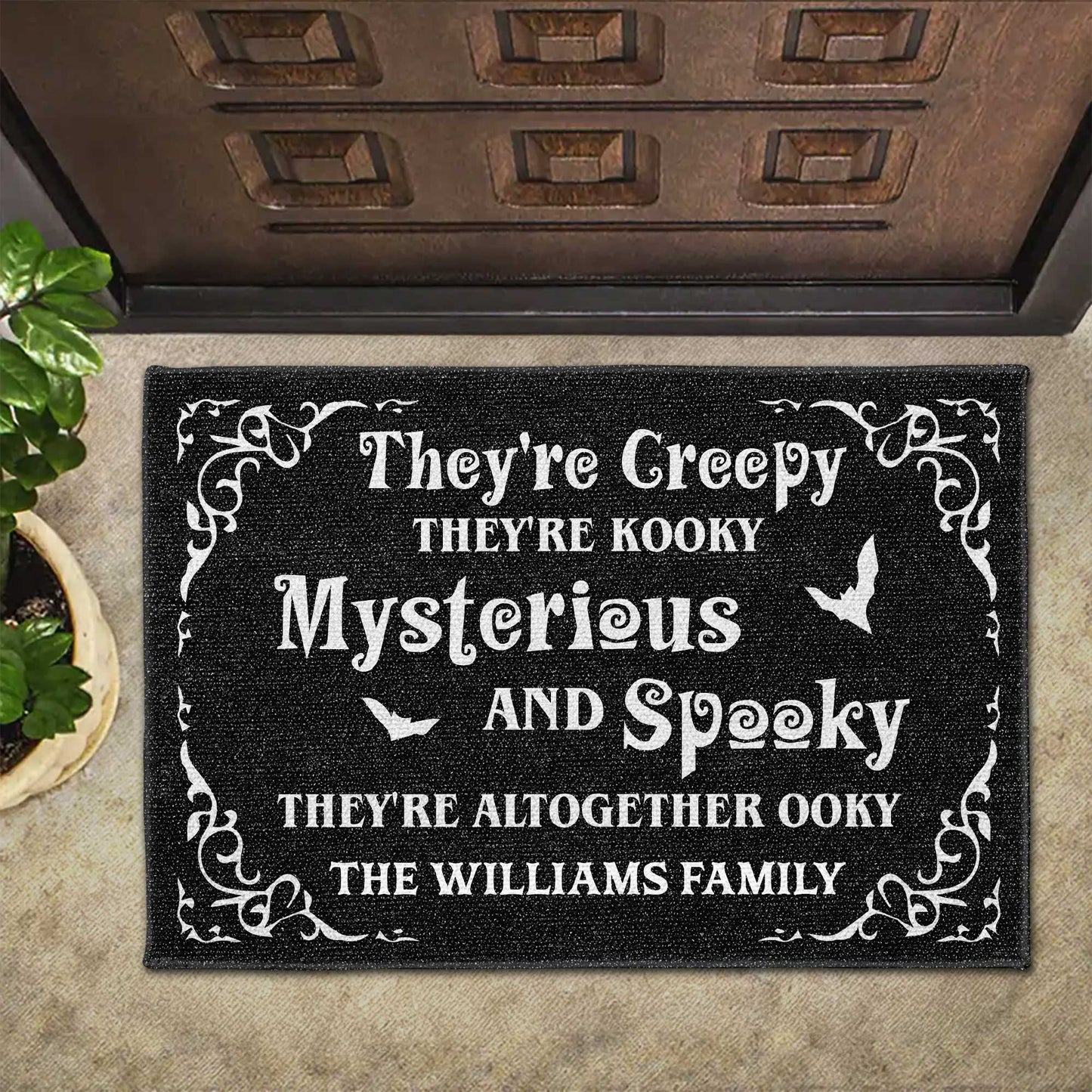 Creepy Kooky Mysterious Spooky Halloween Doormat
