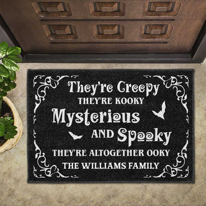 Creepy Kooky Mysterious Spooky Halloween Doormat