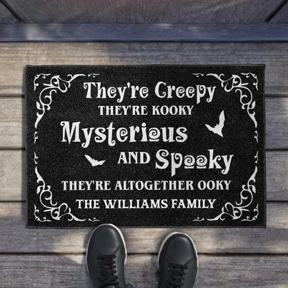 Creepy Kooky Mysterious Spooky Halloween Doormat