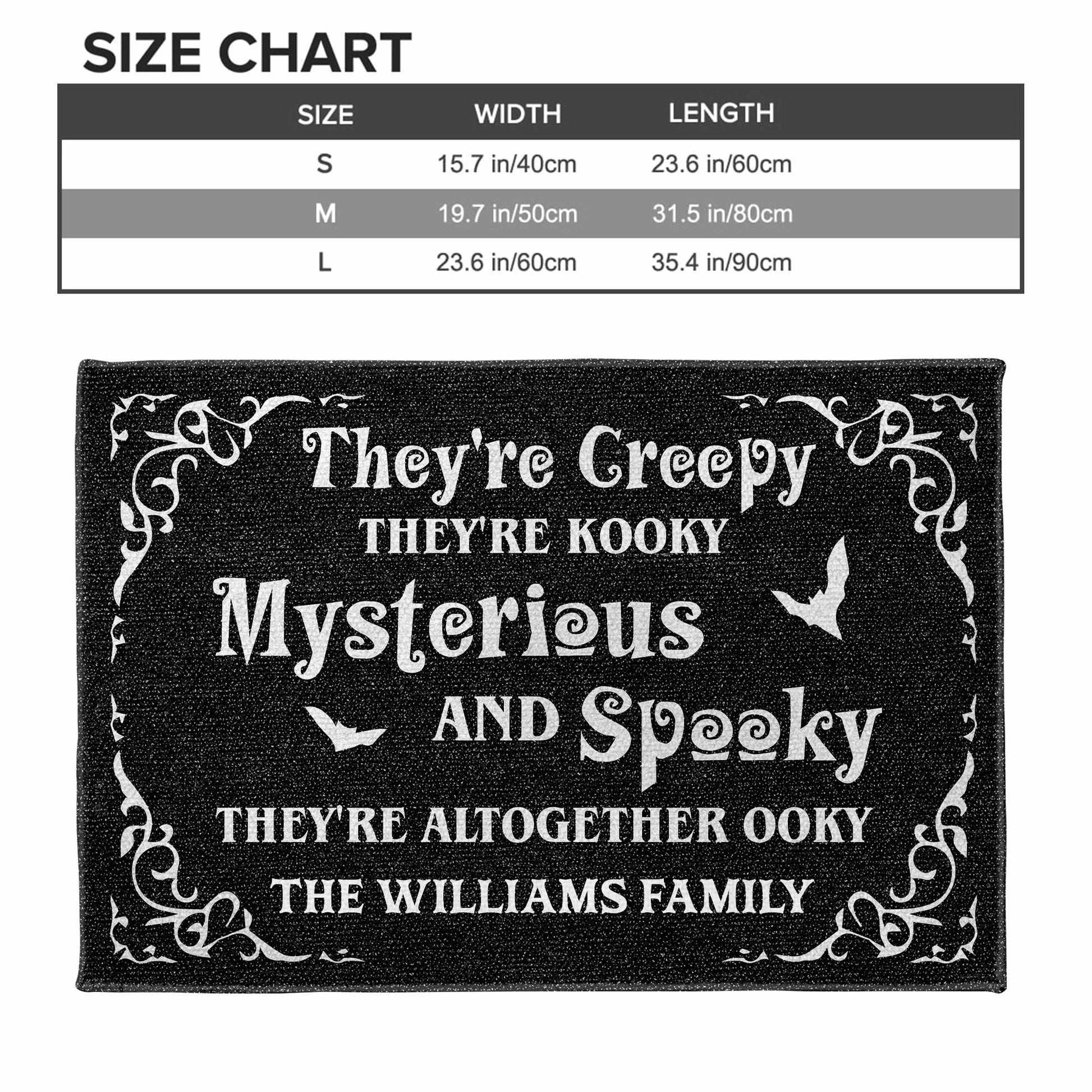 Creepy Kooky Mysterious Spooky Halloween Doormat