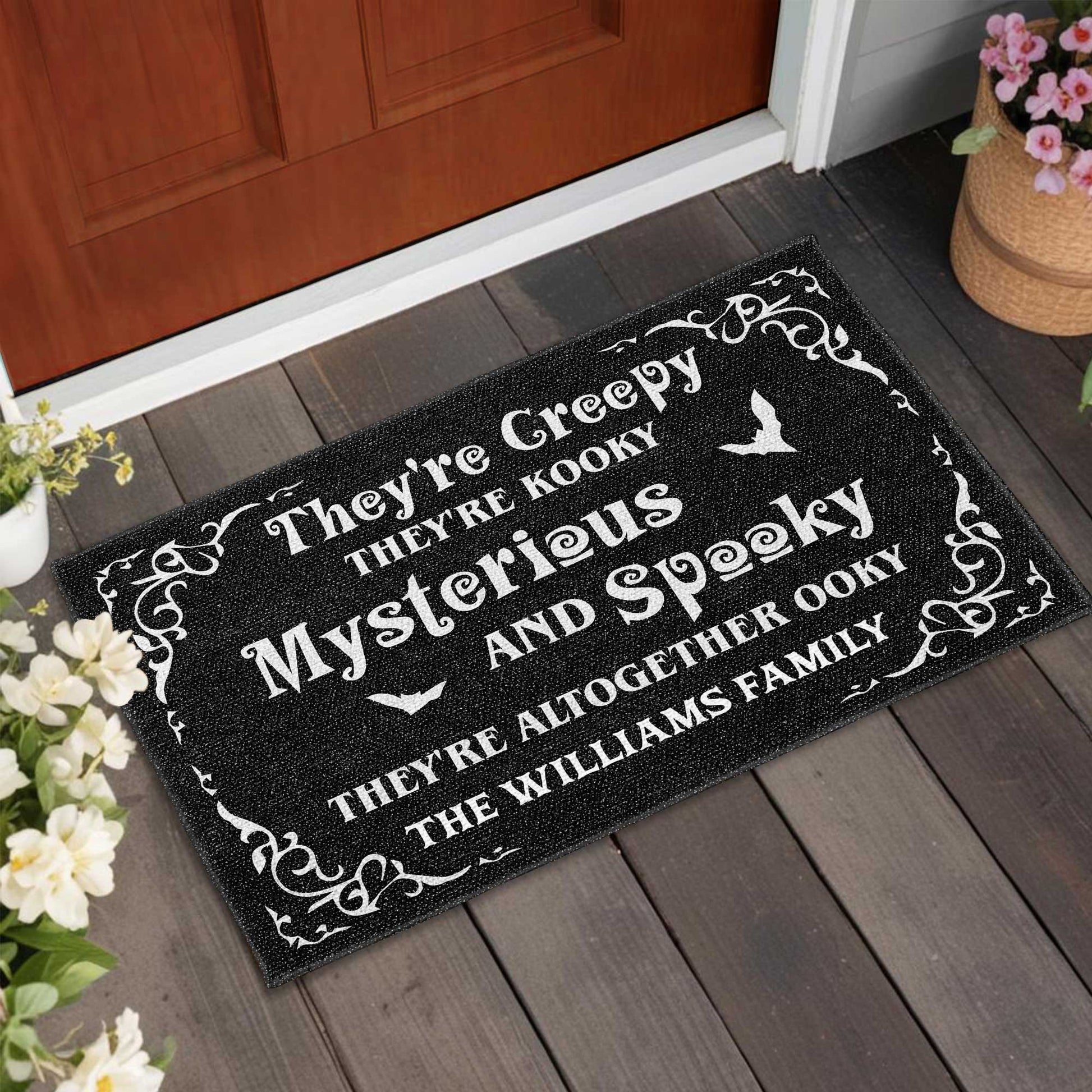 Creepy Kooky Mysterious Spooky Halloween Doormat
