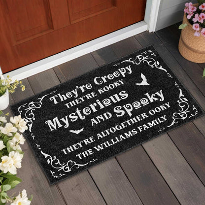 Creepy Kooky Mysterious Spooky Halloween Doormat