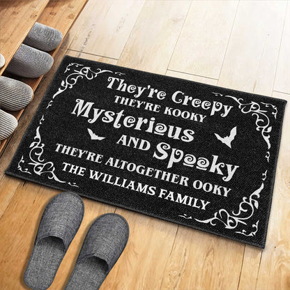 Creepy Kooky Mysterious Spooky Halloween Doormat