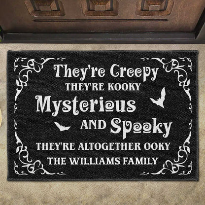 Creepy Kooky Mysterious Spooky Halloween Doormat