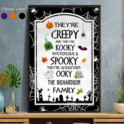 Creepy Kooky Mysterious & Spooky Halloween Family Poster