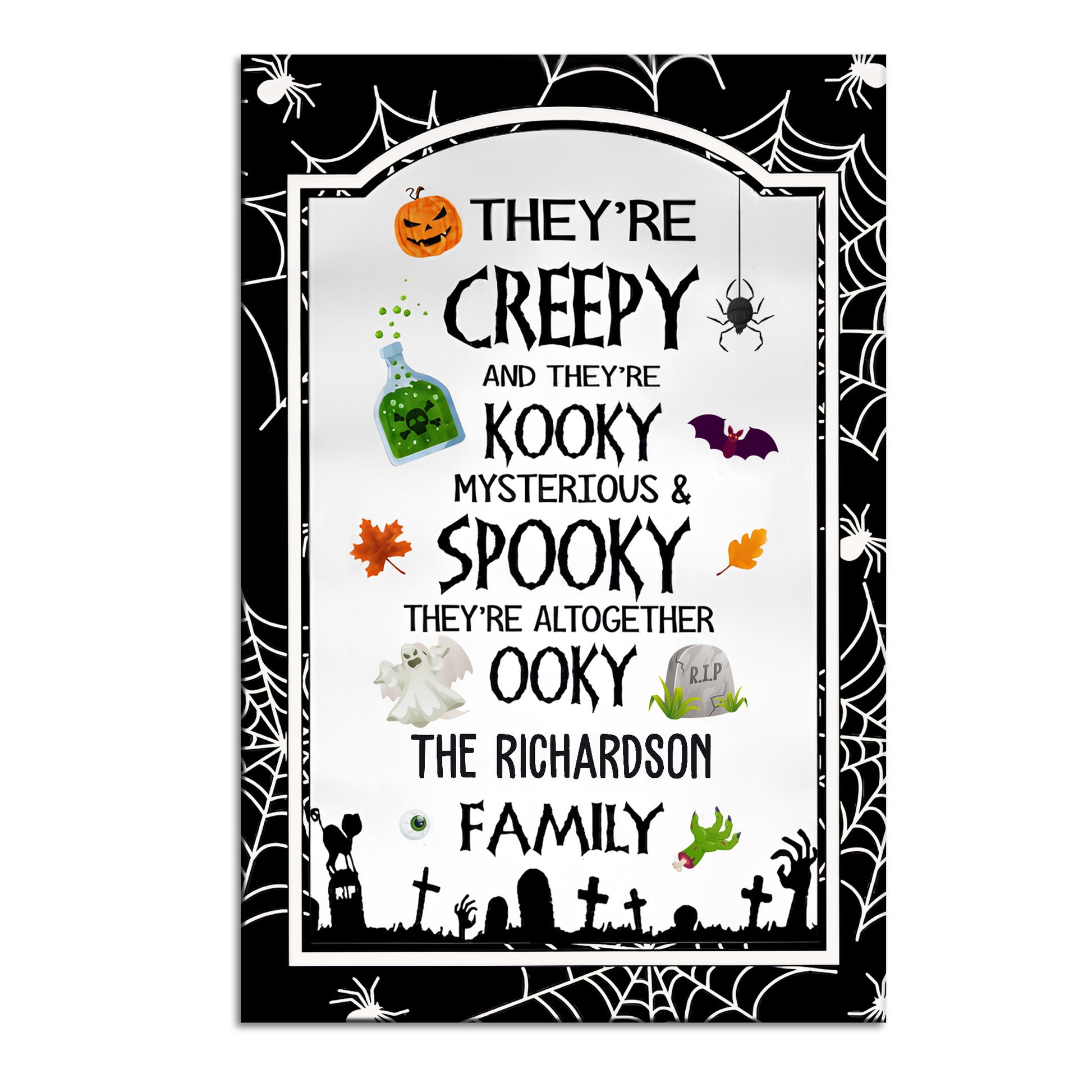 Creepy Kooky Mysterious & Spooky Halloween Family Poster