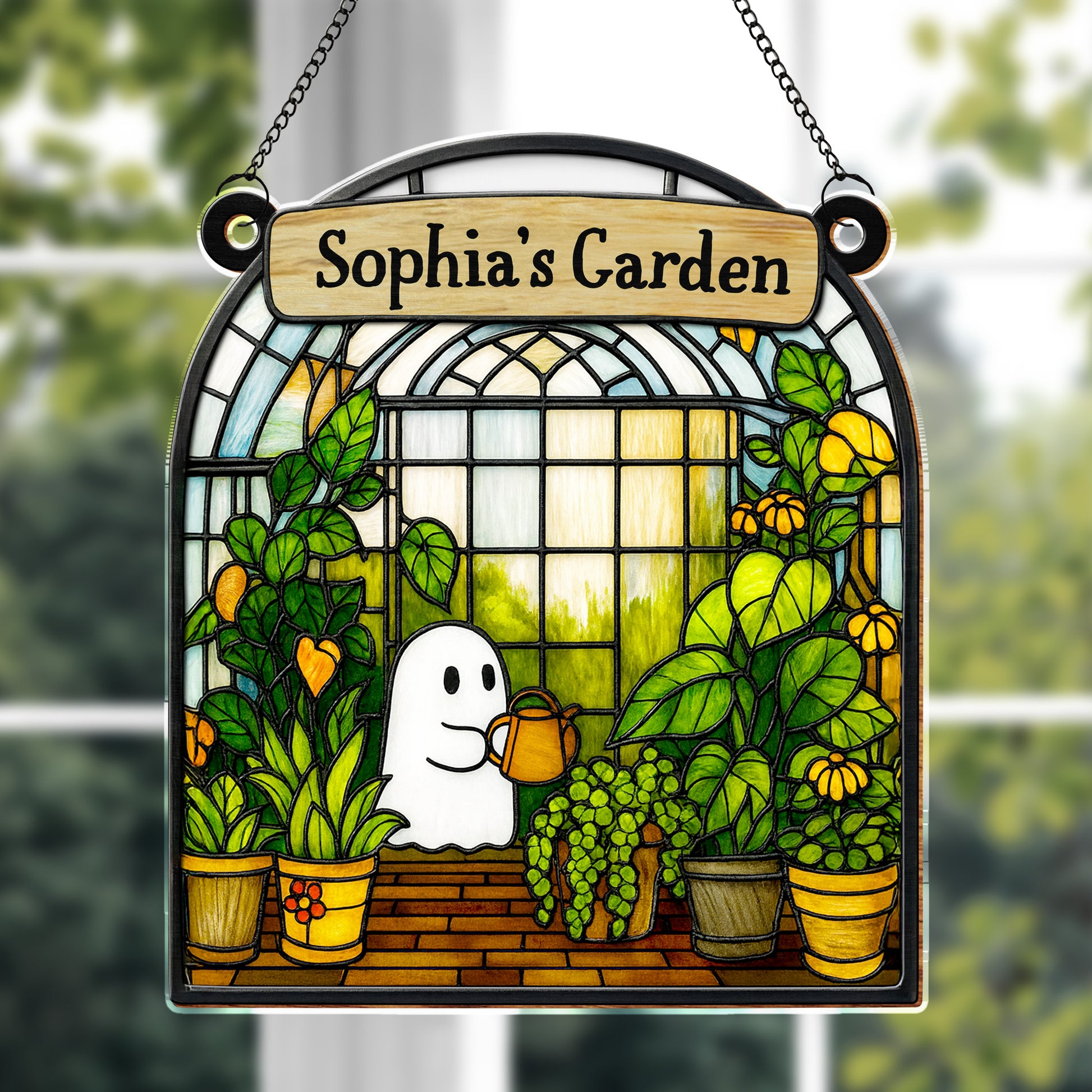 Sophia's Garden With Ghost And Lush Greenery