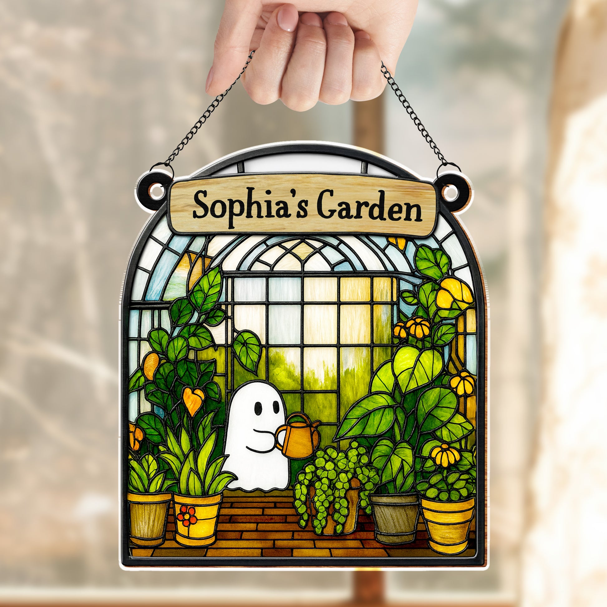 Sophia's Garden With Ghost And Lush Greenery