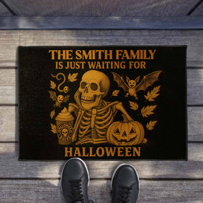 Family Just Waiting For Halloween, Skeleton, Pumpkin, Bat