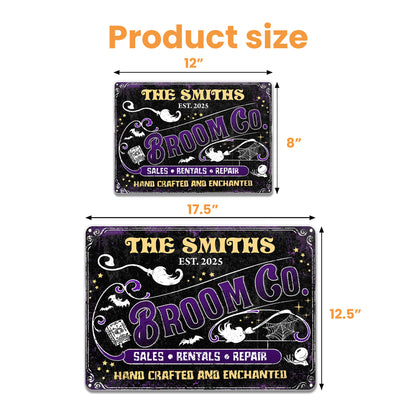 Sales Rentals And Repair Hand Crafted And Enchanted Broom Bat Ghost - Personalized Metal Sign - HALW030_MSIGN