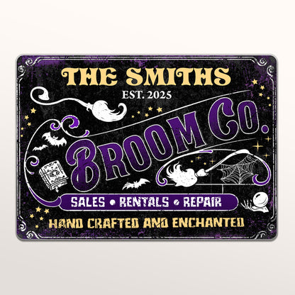 Sales Rentals And Repair Hand Crafted And Enchanted Broom Bat Ghost - Personalized Metal Sign - HALW030_MSIGN