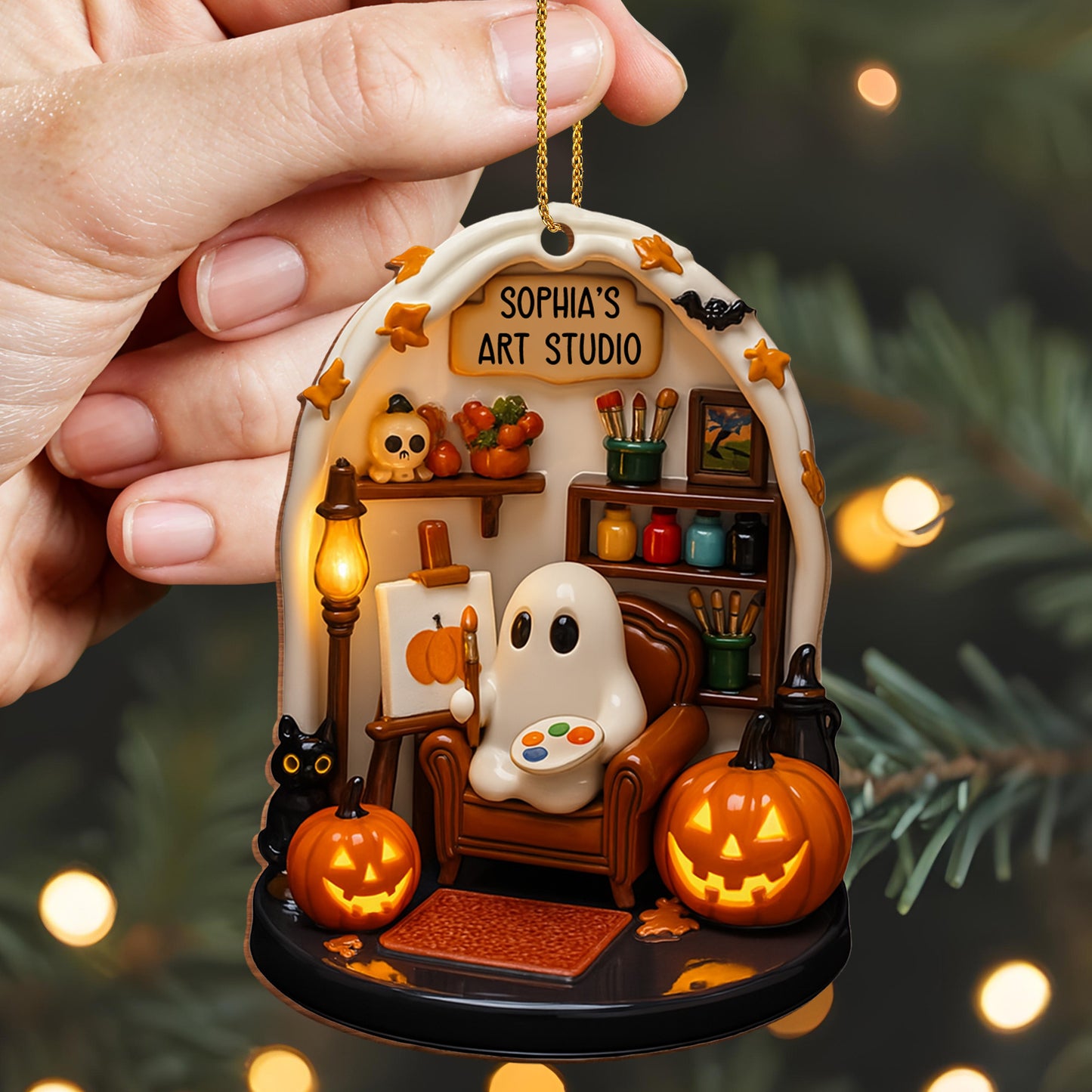 Tu estudio de arte - Adorno de madera personalizado, forma personalizada - HALW030_WDO