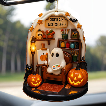 Tu estudio de arte - Adorno de madera personalizado, forma personalizada - HALW030_WDO